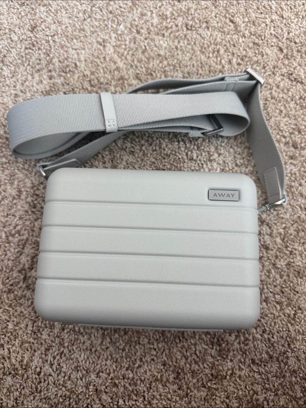 Away Hard-Shell Mini Crossbody Bag in Cloud Gray